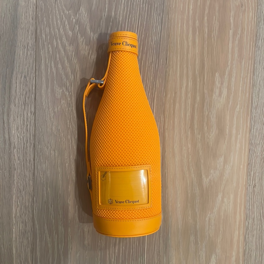 Veuve Clicquot Champagne Bottle Orange Logo Jacket Sleeve Gift Wrap